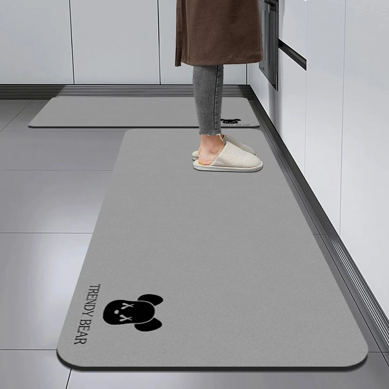 厨房地垫防油防滑免洗可擦硅藻泥吸水软垫家用地毯门口耐脏脚垫子