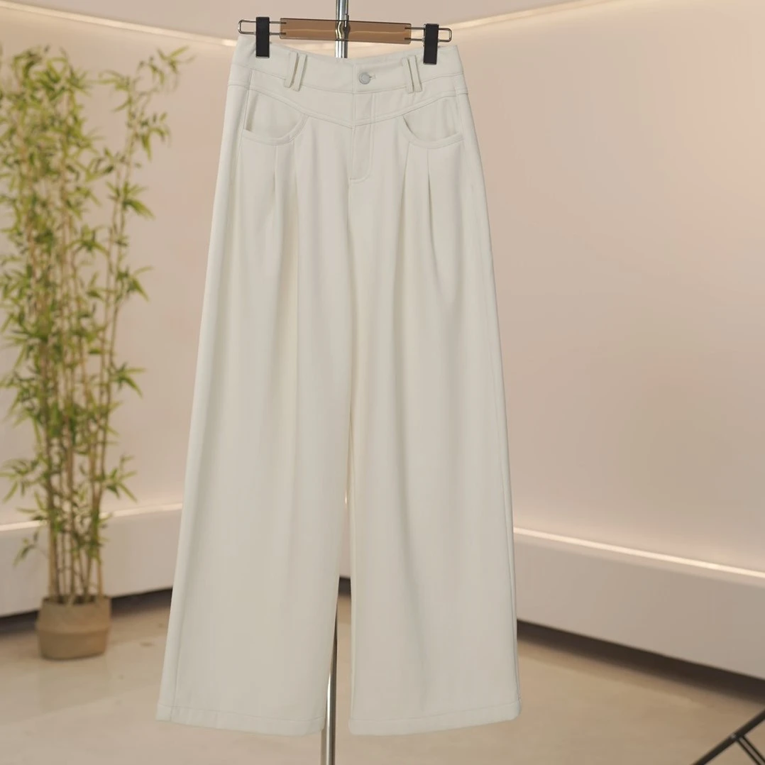 【加绒加厚款】2025新款加厚款时尚百搭简约宽松高腰直筒裤