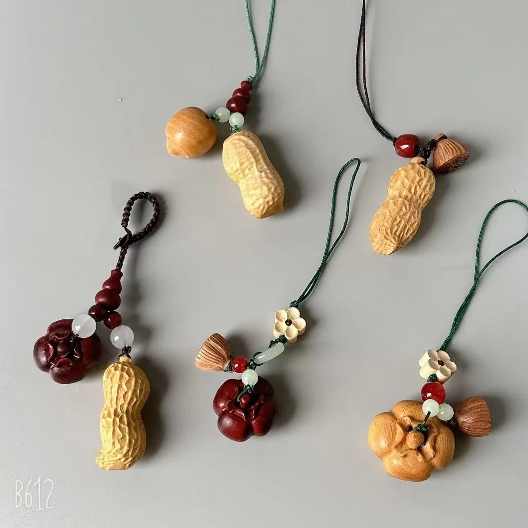 原木DIY好事紫檀木雕串珠文玩创意平安哪吒木雕男士小物件工艺品