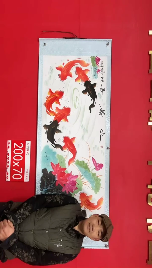 【闪购商品】绘画九龙图-刘国华老师手绘-六尺横轴