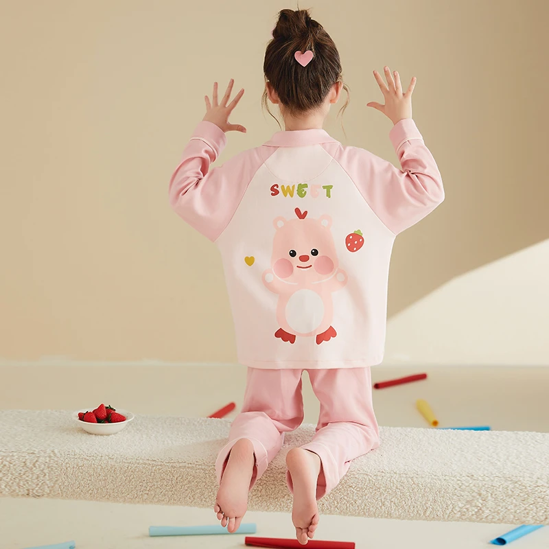 儿童睡衣春秋季纯棉女童长袖宝宝小女孩中大童家居服套装反季童装
