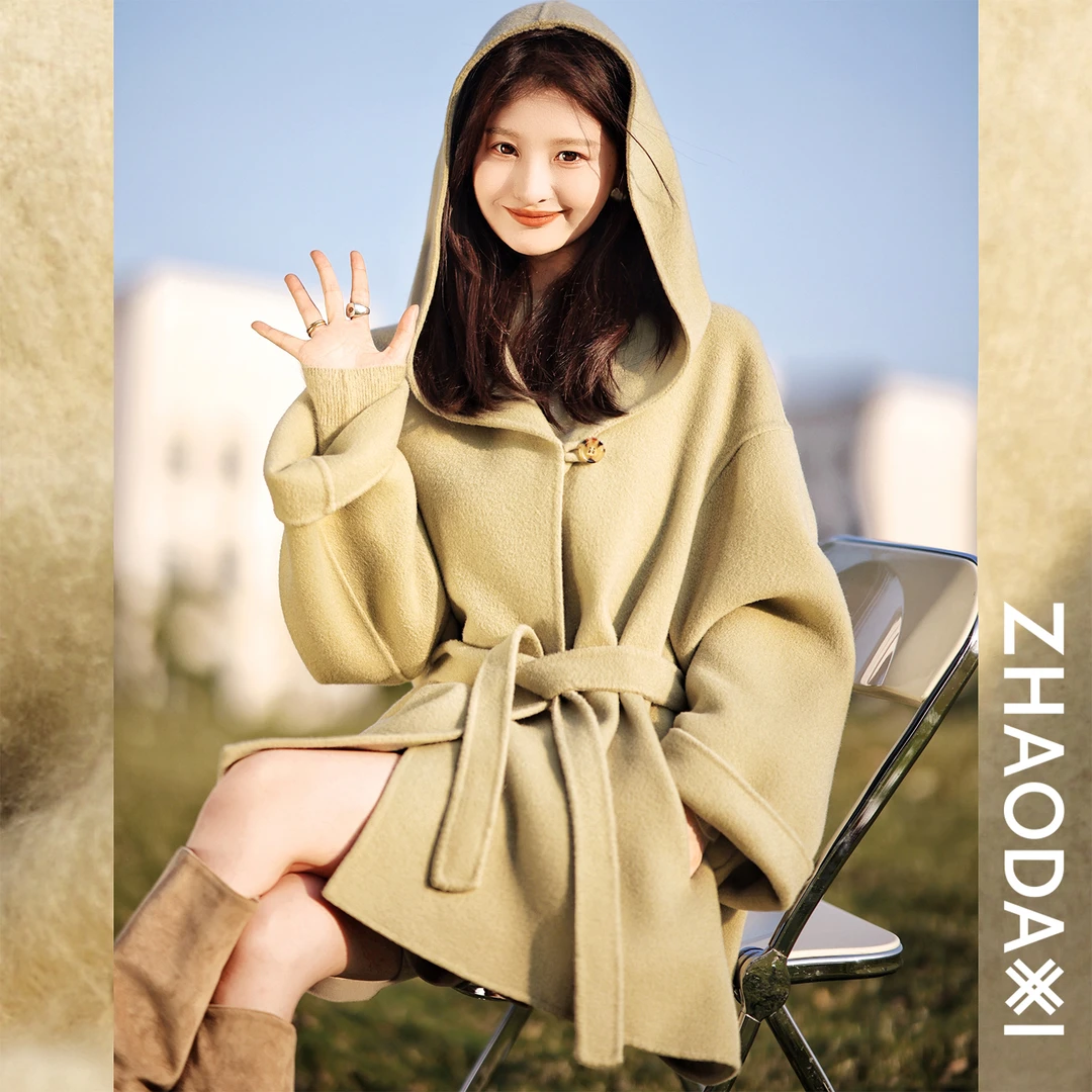 【赵大喜】现货！慕斯大衣 | 奢享面料：山羊绒/绵羊毛 连帽V领斗篷