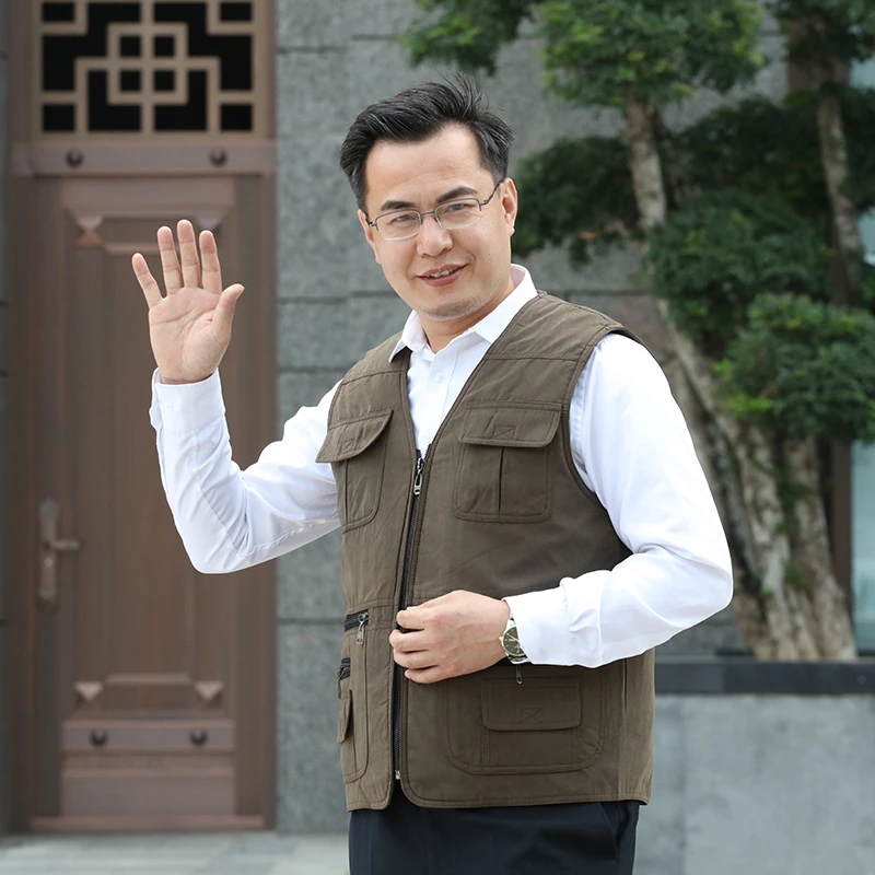 冬季聚凯利羊毛马甲男皮毛一体保暖中老年透气马甲简约设计加厚