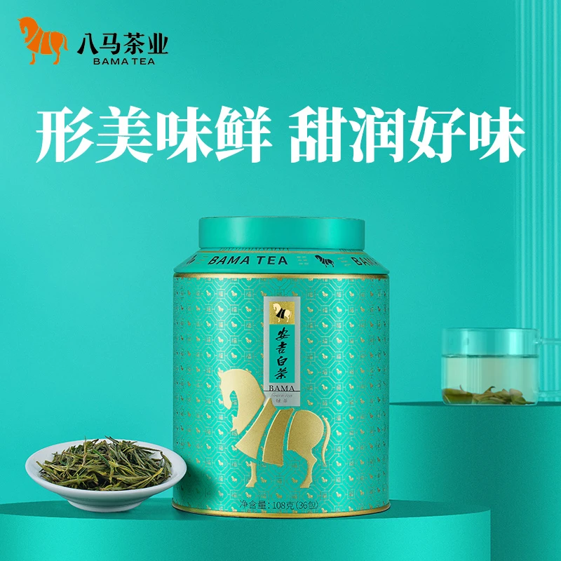 【秒杀】2024年春茶浙江绿茶特级安吉白茶百福系列八马罐装茶叶108g