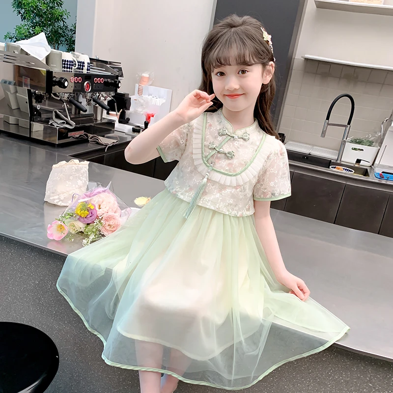 女童夏季连衣裙2025新款儿童洋气汉服国风公主裙夏装女孩网红裙子