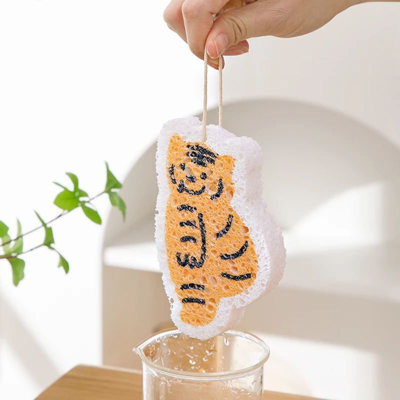 虎年定制木浆棉洗碗擦海绵擦洗碗海绵厨房刷碗清洁布洗碗布块