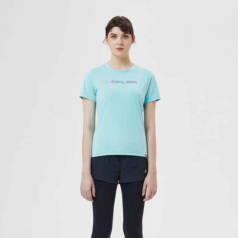 SCALER/思凯乐男女款短袖速干T恤夏季舒适透气圆领半截袖F4102321
