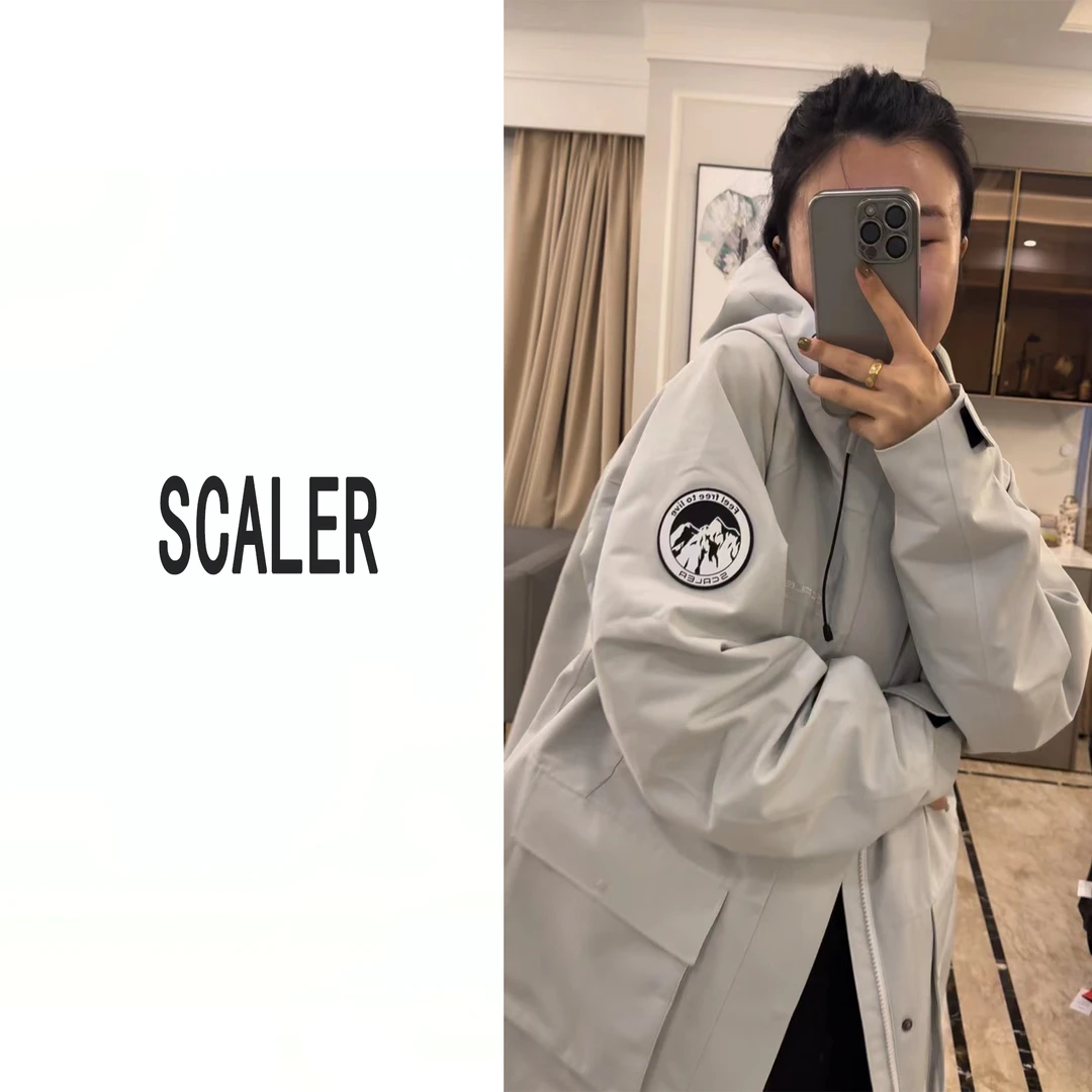 开春户外穿搭通款连帽三合一冲锋衣防水防风中长款外套加厚