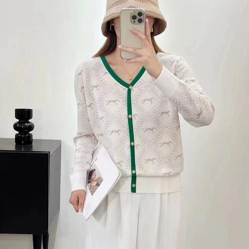 2024【假开衫V领金丝小马】新款春季休闲百搭气质时尚针织衫-A118