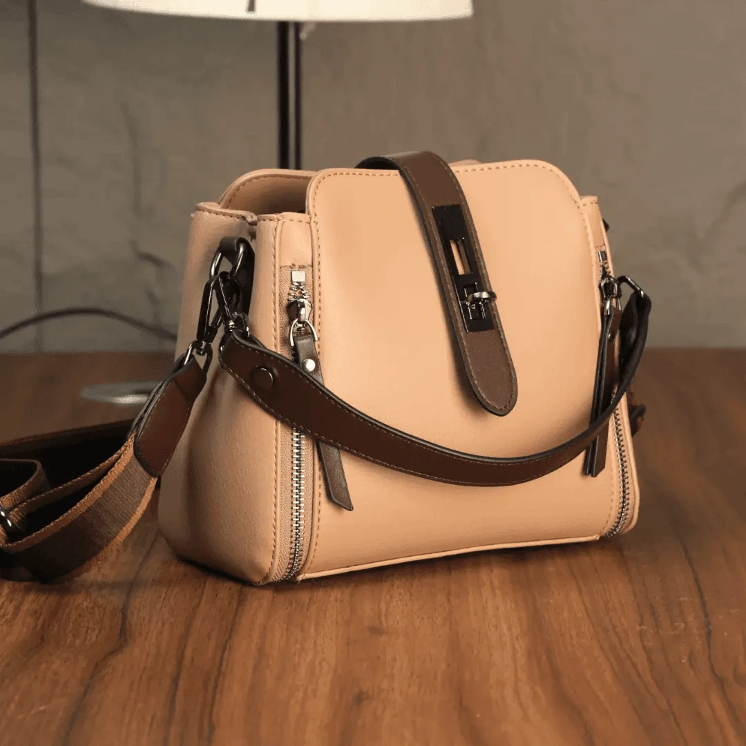 【轻奢专柜】2025年新款时尚优雅小众大容量水桶包斜挎包单肩包