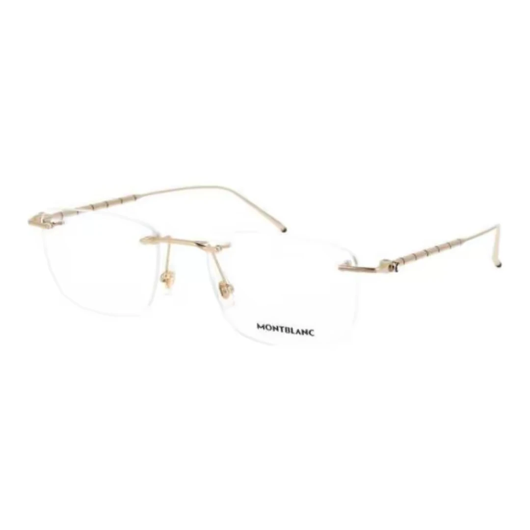 原装正品MONTBLANC万宝龙眼镜MB0215O无框光学眼镜架金色镜框男女