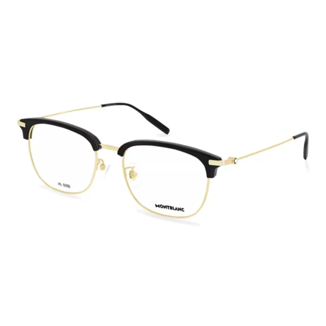 MONTBLANC万宝龙MB0316OA复古板材金属眼镜框光学镜架男款黑金