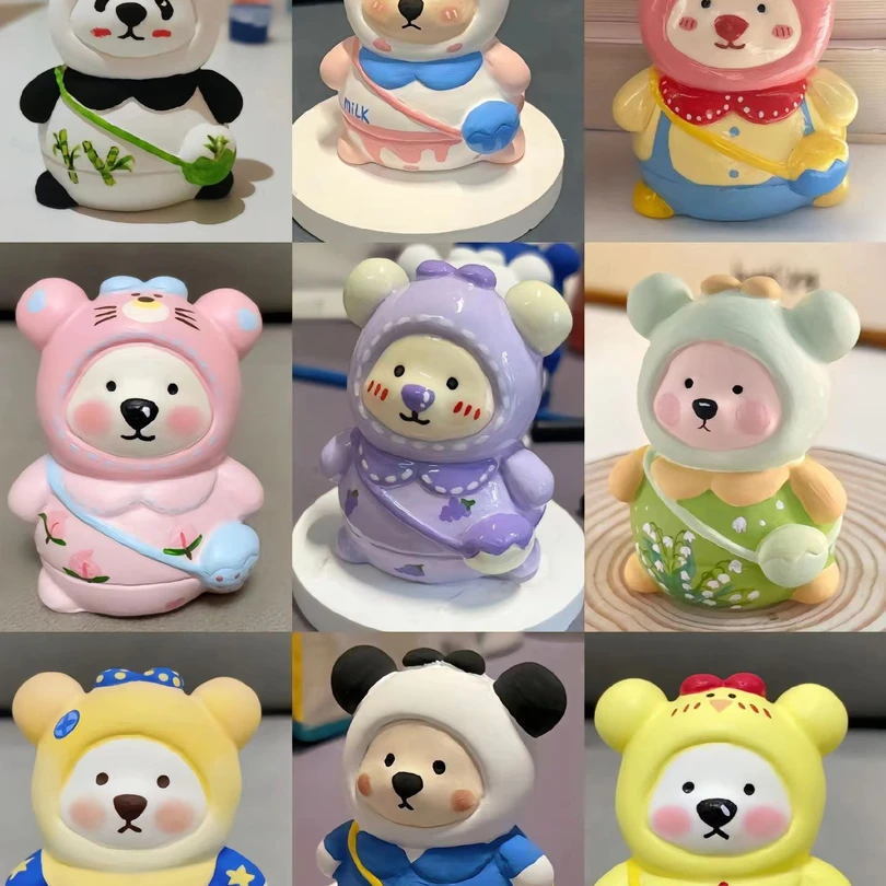 彩绘石膏娃娃手工DIY纯手工创意涂色网红公仔9.99十个装上色可爱