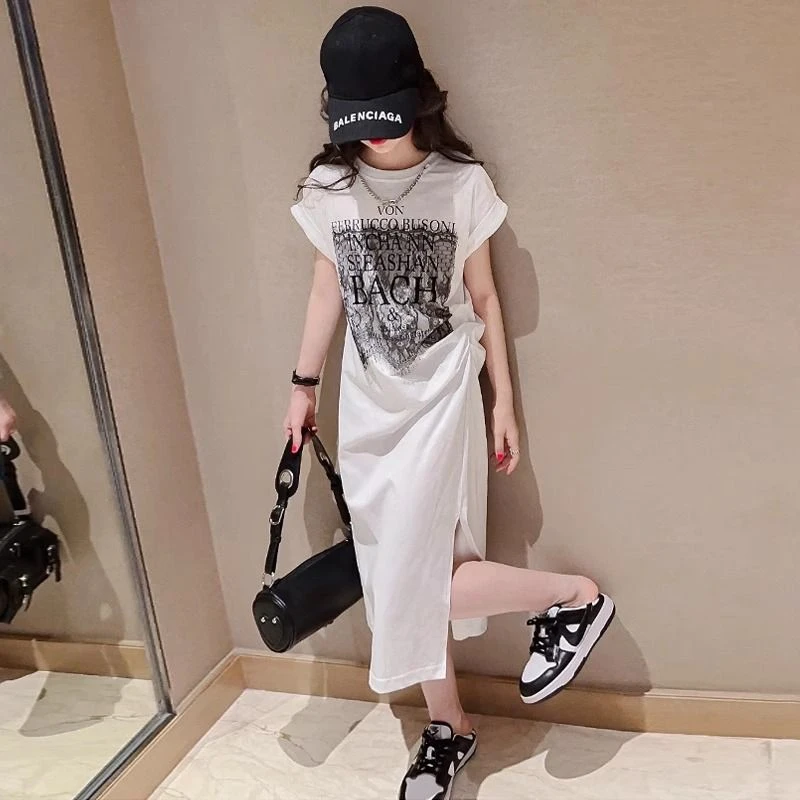 女童连衣裙夏季长裙洋气时髦2025新款儿童夏天网红裙子女大童夏装