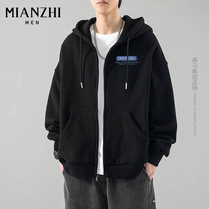 棉致MIANZHI开衫卫衣男春秋款美式潮牌男生衣服连帽情侣上衣外套