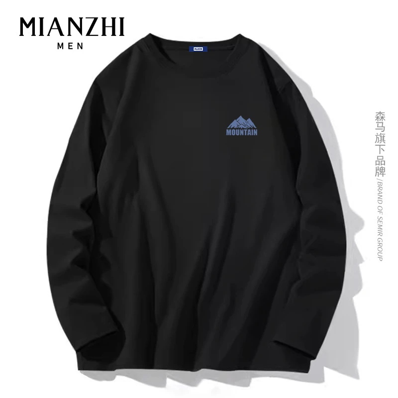 长袖t恤男纯棉2025春秋季新款美式复古圆领大码内搭打底衫上衣服