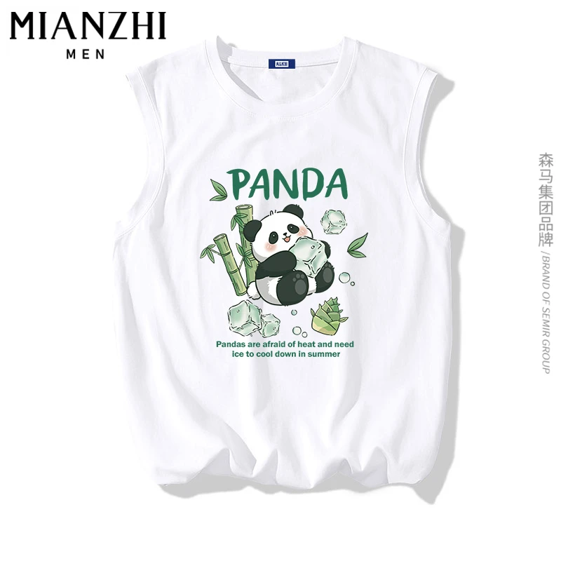 纯色宽肩背心男宽松大码夏季纯棉胖子薄款无袖T恤运动健身坎肩潮