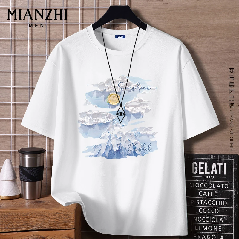 短袖男款纯棉黑色t恤男士美式休闲半袖2025夏季新款体恤情侣衣服