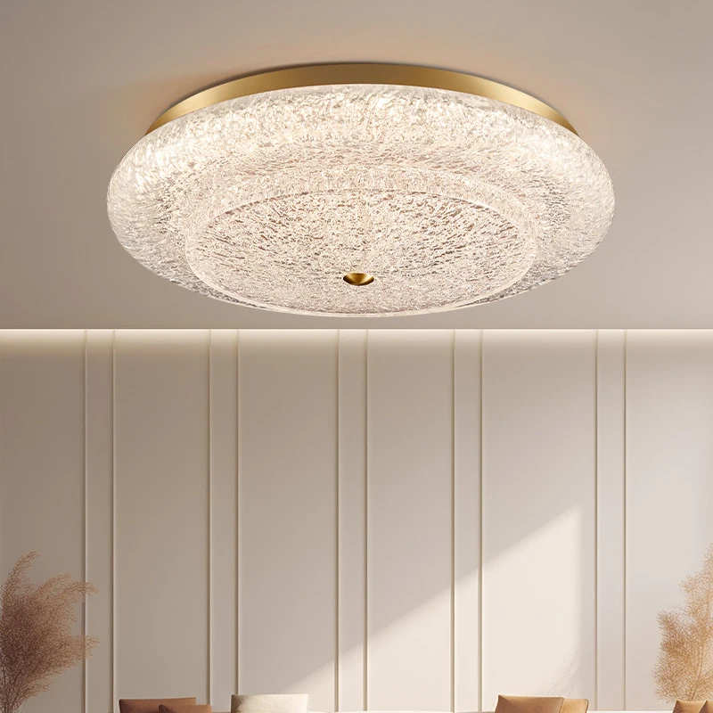 帕莎客厅吸顶灯全铜轻奢高档大气主卧房间简约创意圆形树脂大厅灯