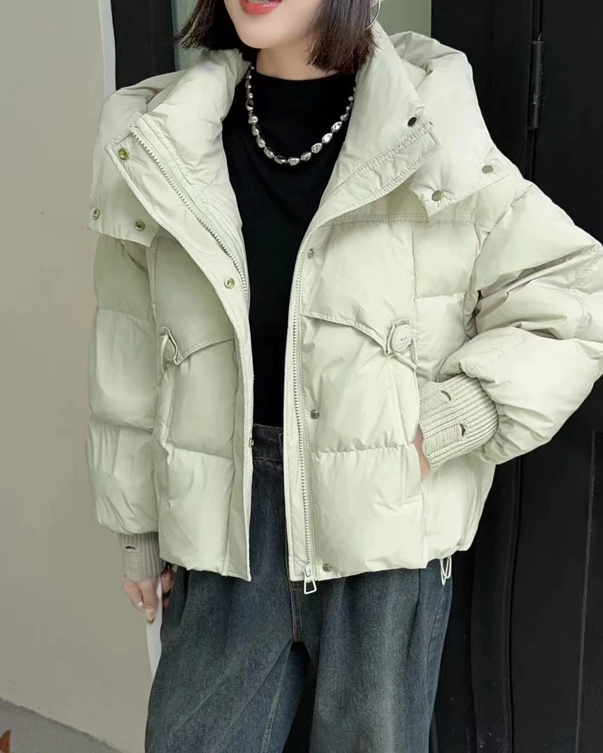 女2024年新款加厚宽松面包服连帽冬季外套