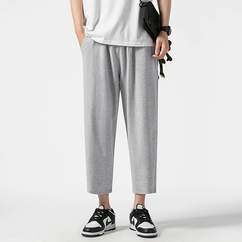 0668春秋新款男装宽松直筒阔腿休闲裤男士灰色百搭运动卫裤长裤子