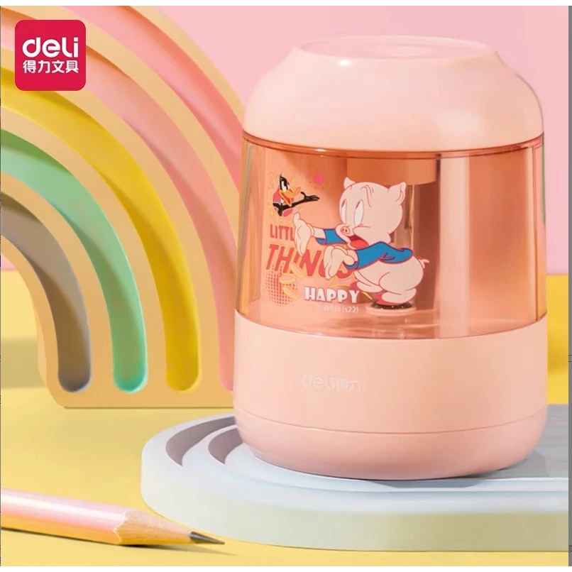 Deli/得力【5号】VA101乐一通电动卷笔刀粉色
