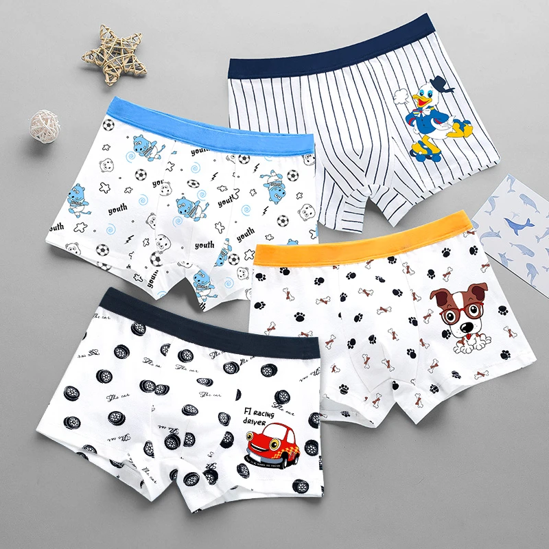儿童内裤男纯棉平角中大童宝宝小孩子3-9到12岁官方四角裤