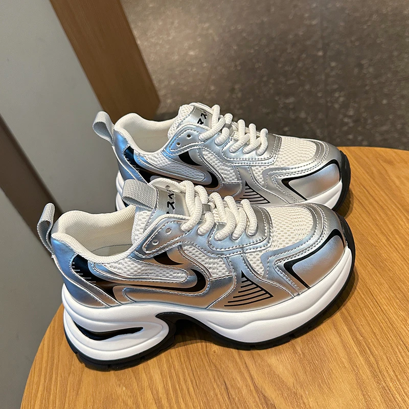 【品牌断码】厚底老爹鞋女春夏新款复古透气网面赵露思同款运动鞋