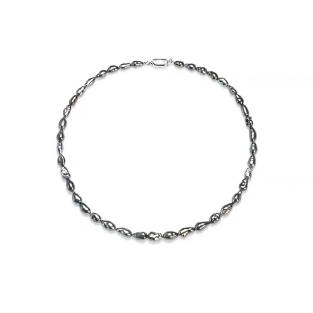 大溪地keshi 真科研证书SK大溪地keshi珍珠项链 S925银多样性发一