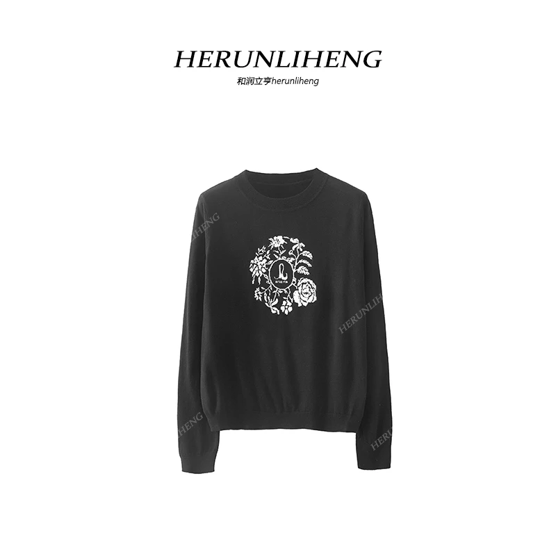 和润立亨2360希腊女神 高品质圆领长袖提花针织上衣（长袖）