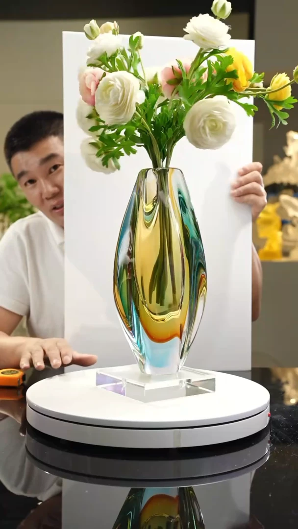【闪购商品】琉璃手工艺品设计款花瓶大号带底座