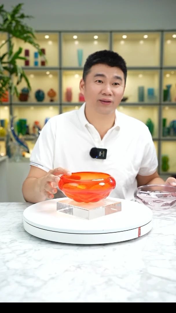 【闪购商品】琉璃手工艺品红色烟灰缸