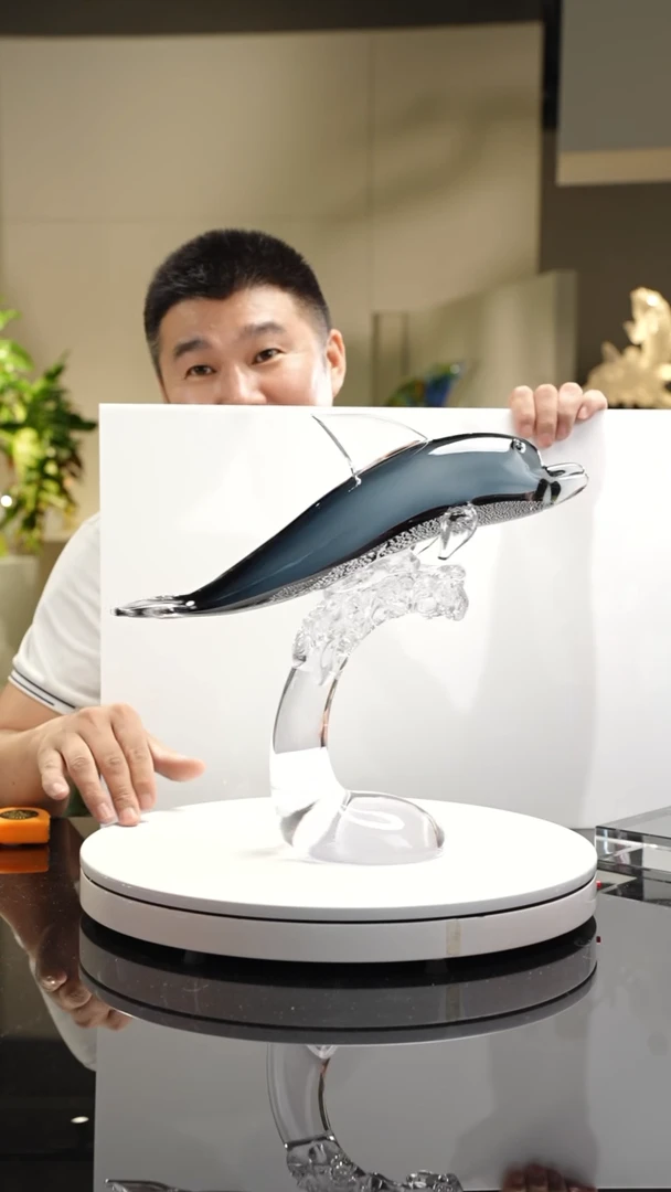 【闪购商品】琉璃手工艺品设计款海豚摆件