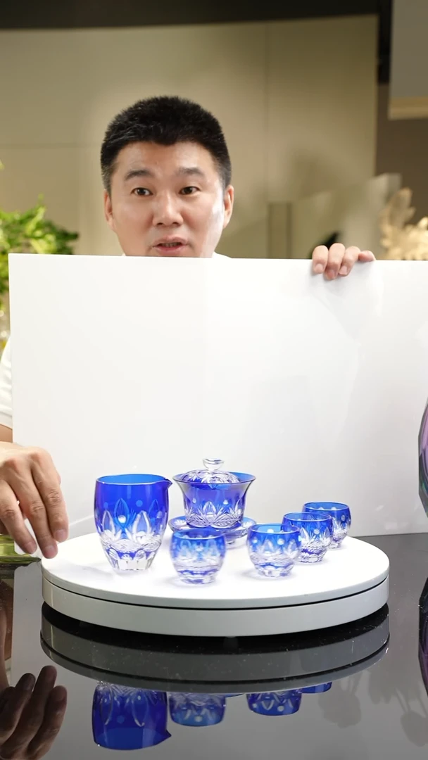 【闪购商品】琉璃手工艺品茶具一套八件礼盒装