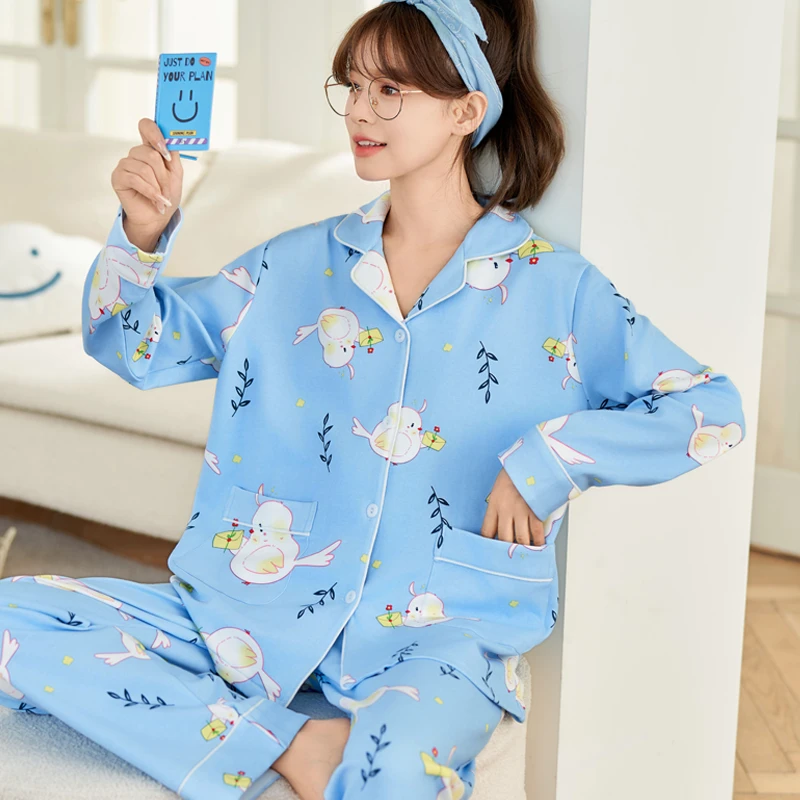 睡衣女士2024年开衫新款冬季长袖网红春秋款高级感大码家居服套装