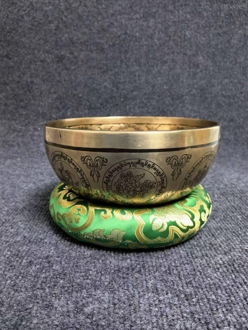 唐卡颂钵尼泊尔药师颂钵手工锻造静心助眠音波疗愈颂钵愈乐器