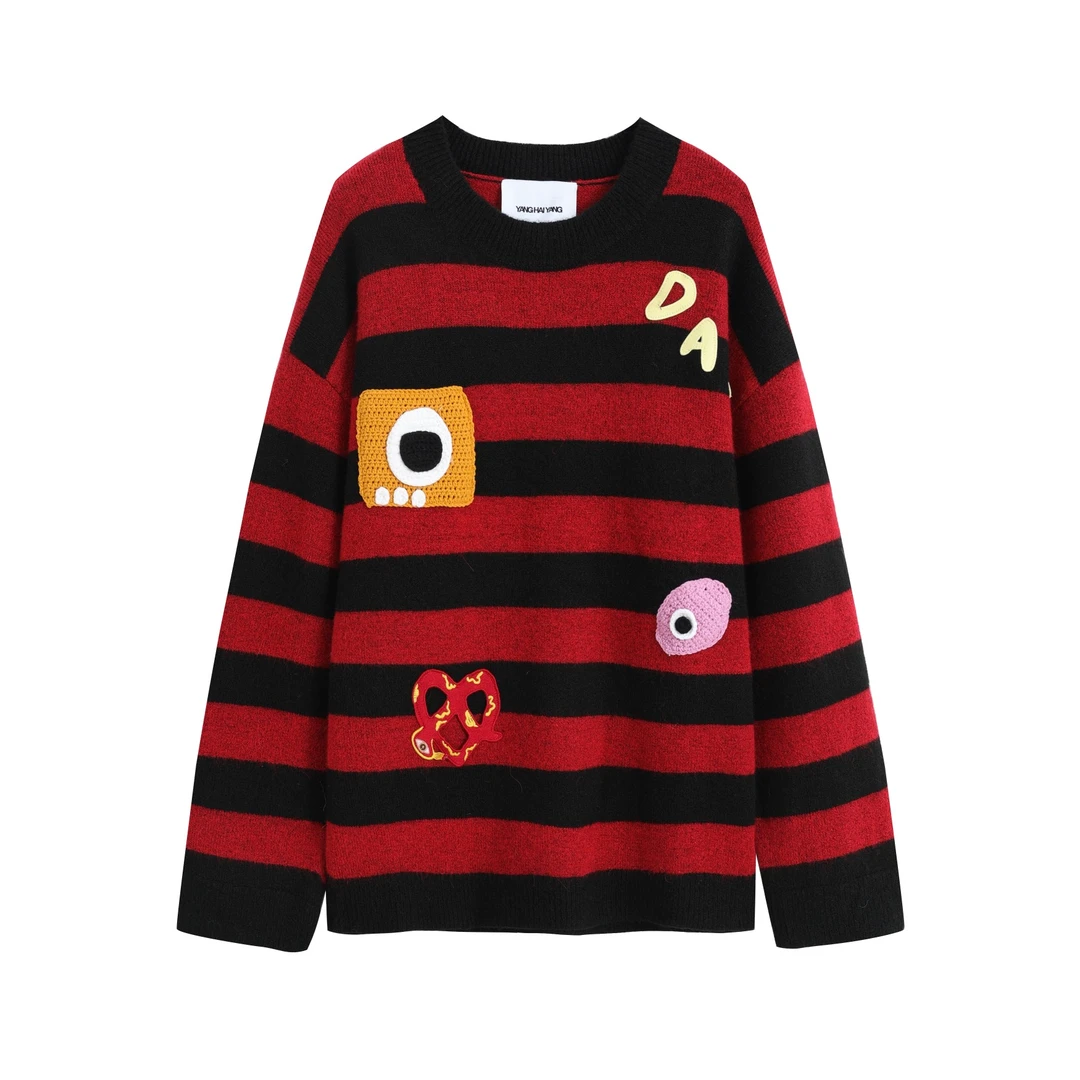 【妹妹专属】YANGHAIYANG碱水结圆领条纹毛衣