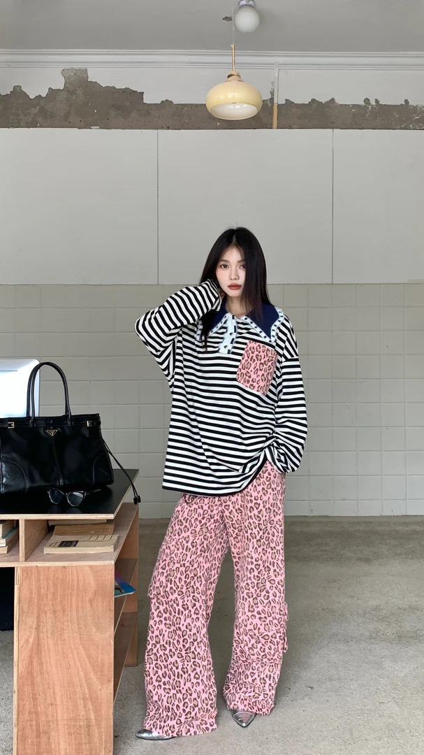 【邵邵专属】YANGHAIYANG 2024AW 豹纹工装裤