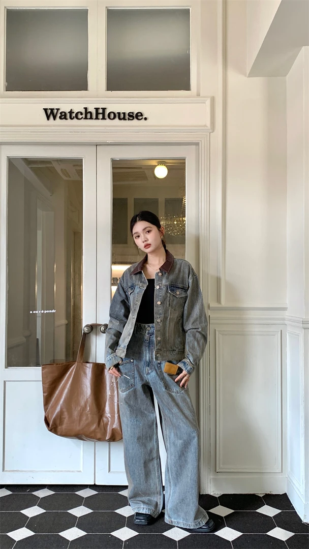 【妹妹专属】YANGHAIYANG 2024AW脏脏直筒牛仔裤