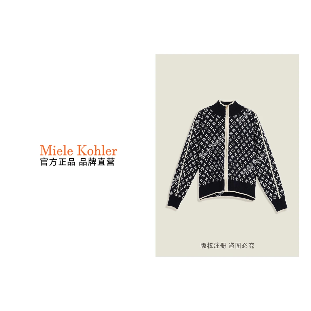 新款时尚个性条纹字母休闲百搭毛衣开衫 MKKQ3726 【澳门小源同款】