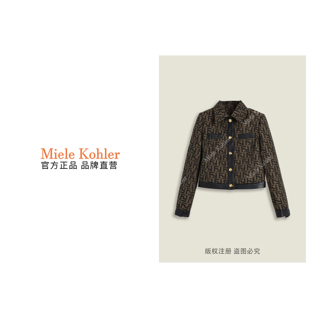 秋季新款时尚高级感图案满印印花女外套MKKQ88537 【澳门小源同款】