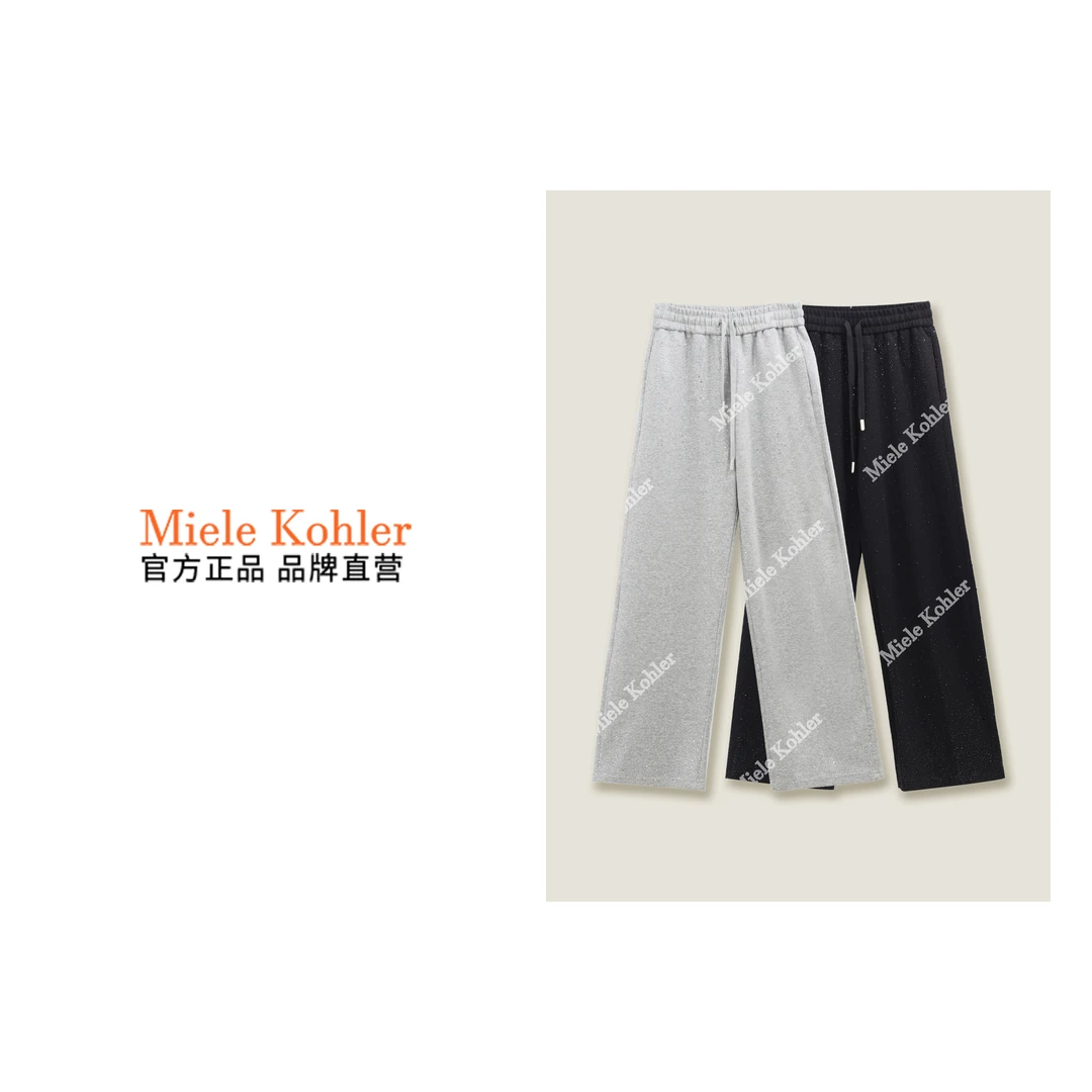 【满天星】重工烫钻高腰微弹直筒裤休闲裤MKOMB55168【澳门小源同款】