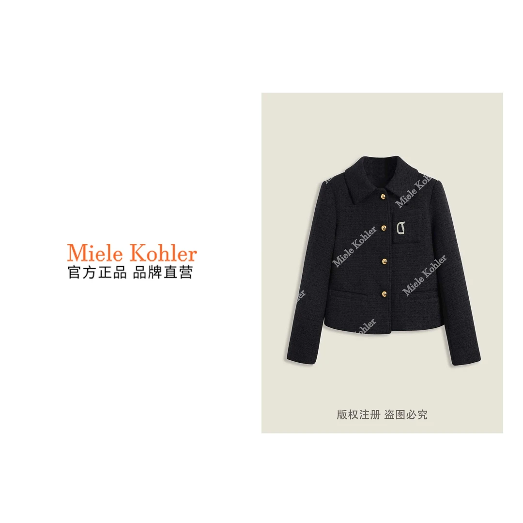 秋冬轻奢绵羊毛小香风刺绣字母女外套MKKQ88454【澳门小源同款】