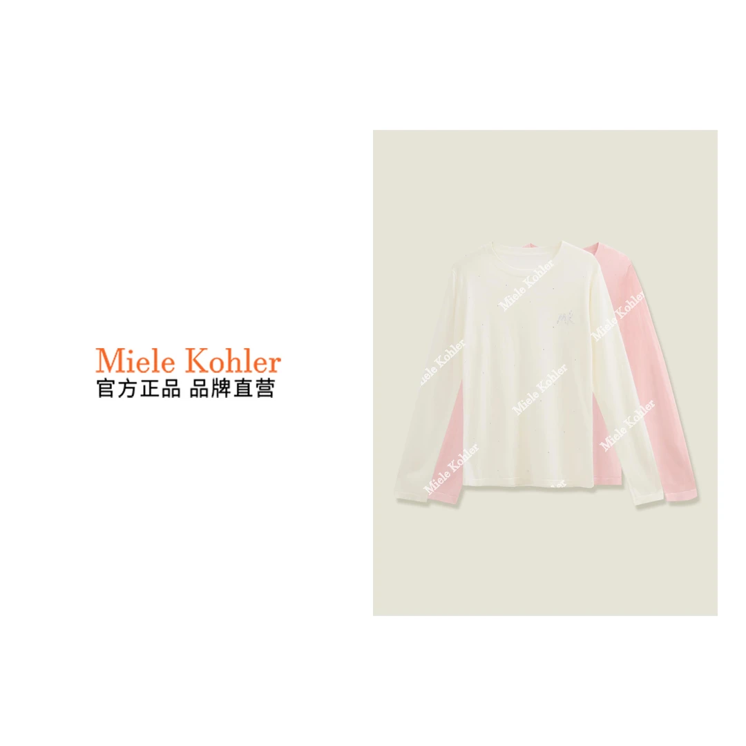 100%莱赛尔设计感法式烫钻时尚百搭T恤MKOHJ8116【澳门小源同款】