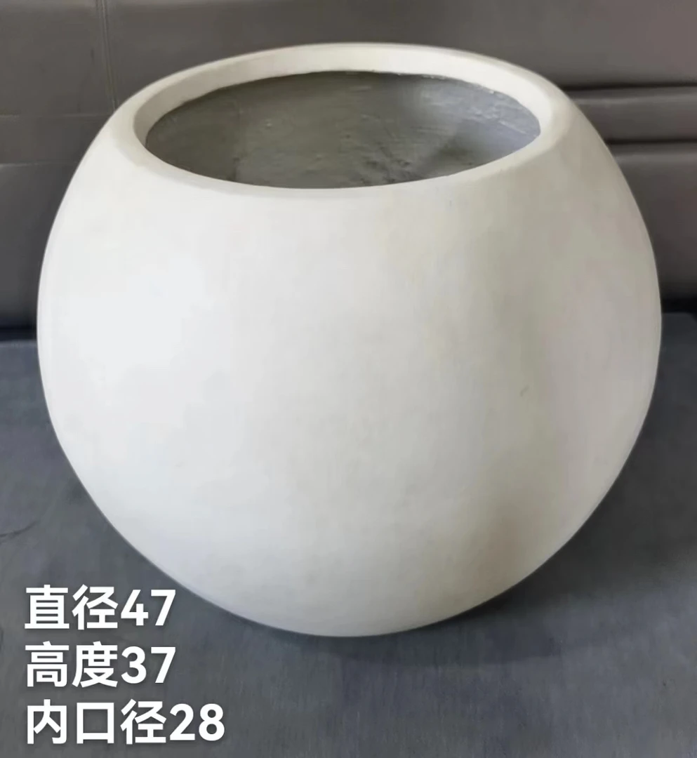 圆球形镁泥花盆北欧简约轻奢客厅绿植落地式大号花盆