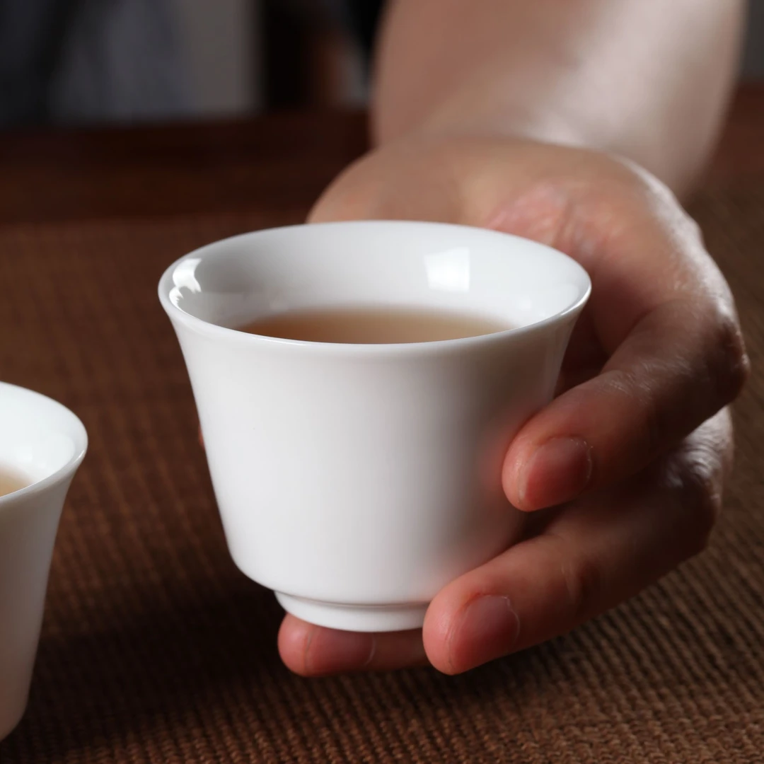 景德镇 瑞和【原矿白釉】清韵品杯 中号 家用纯手工中式主人杯