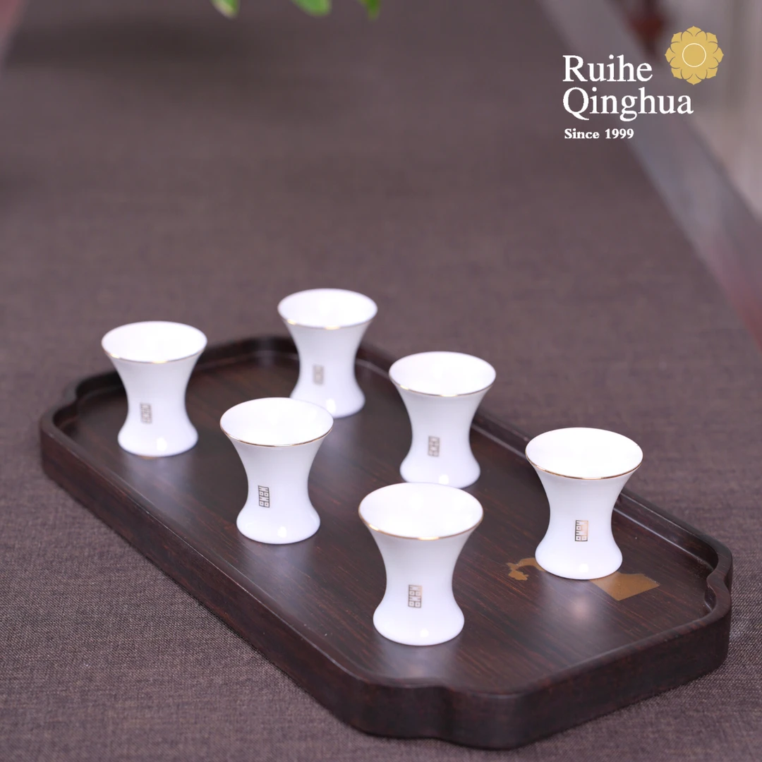 瑞和青花【会长专属】玉窑工器-举一反三酒杯一组6只