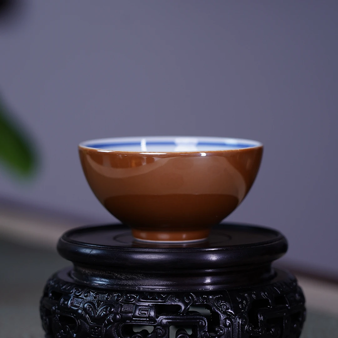 瑞和 【桃园三结义】紫金釉罗汉杯 容量约65ml