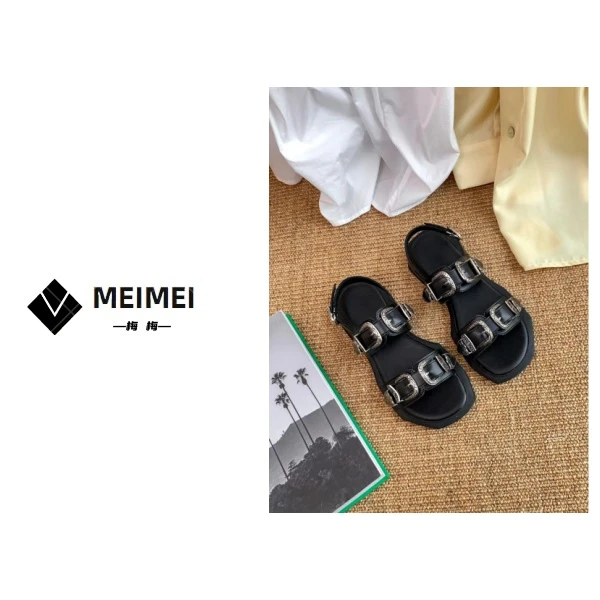 XMM.【复古罗马高端凉鞋】夏季新款时尚百搭小众休闲露趾凉鞋8059-8