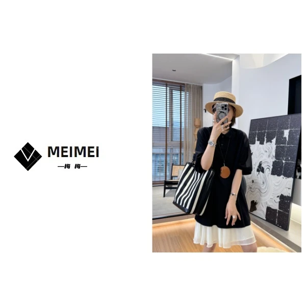 XMM.《POLO衫裙子两件套》夏季时尚百搭洋气休闲小众两件套-K6376